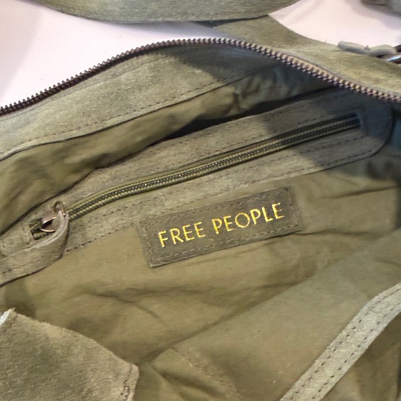 NWT Free People Moss Green Suede Hobo Bag - Picture 3 of 4